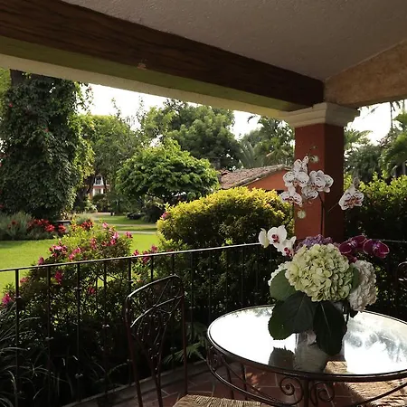 Hosteria Las Quintas Hotel Restaurante Bar Cuernavaca Exterior photo A view of the garden from the veranda of the house